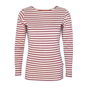 Breton Stripe Naturel Bordeaux Slim Fit