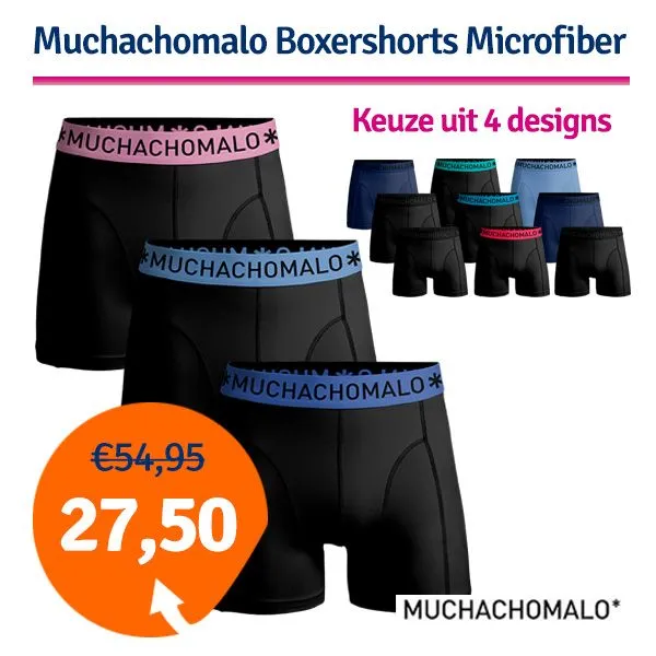 Dagaanbieding Muchachomalo Microfiber Boxershorts 3-pack    