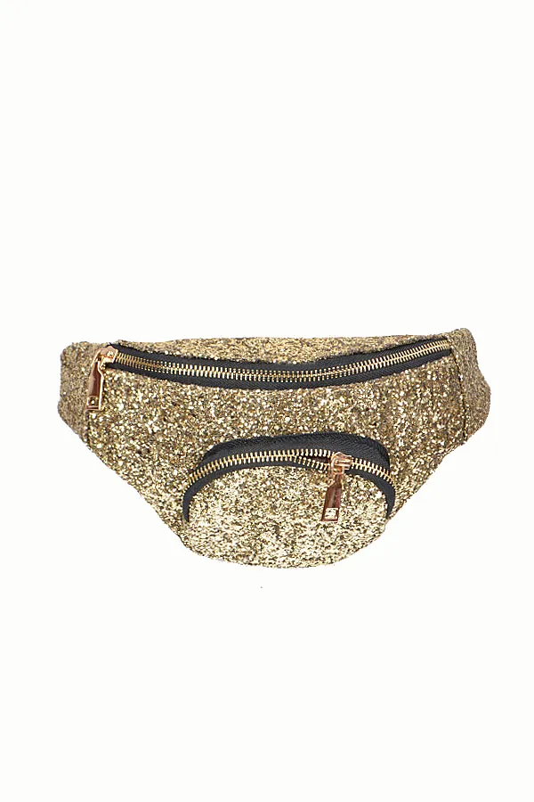 Heuptas gouden glitter fanny pack heuptas