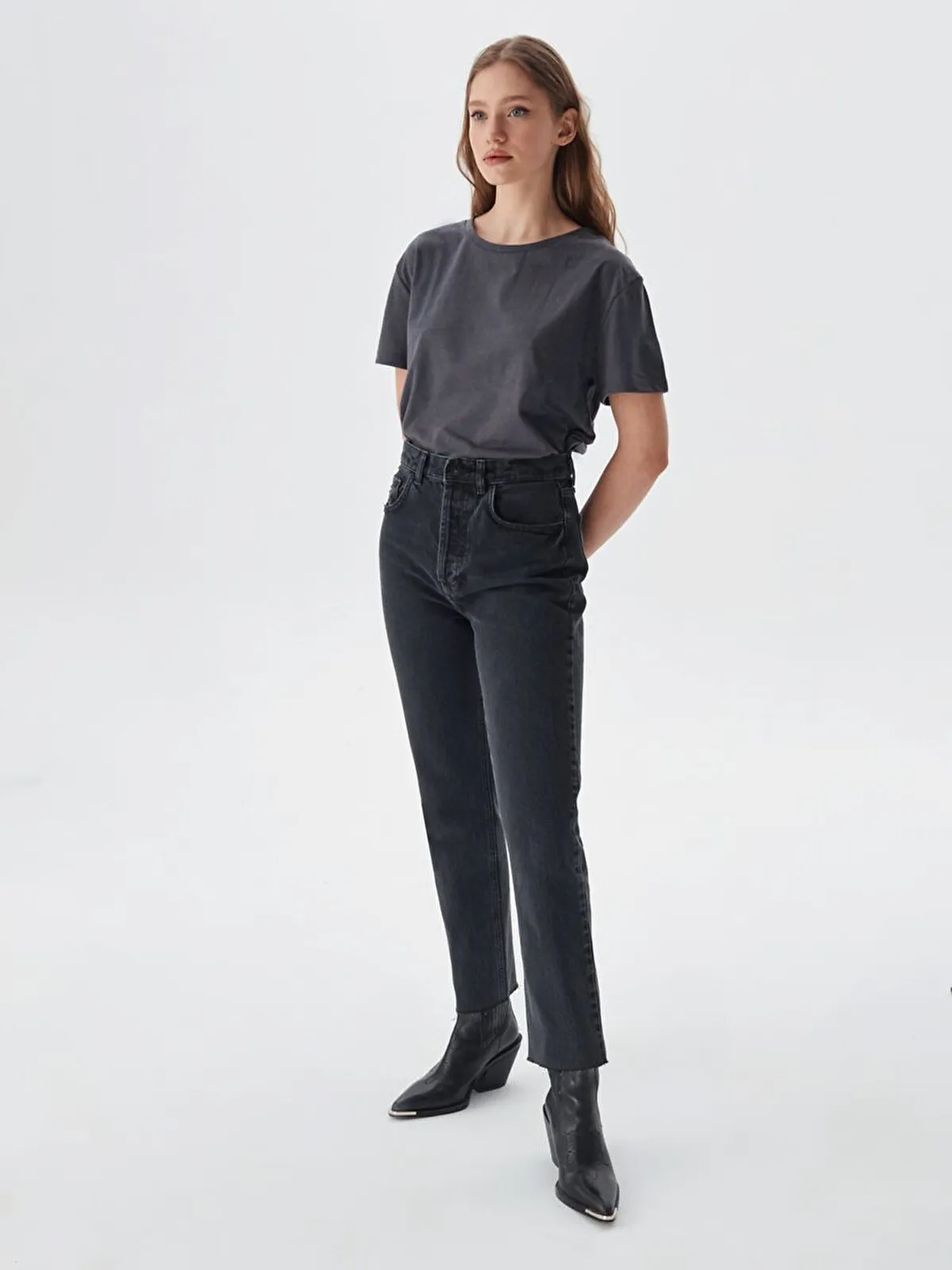 Janine High Waist Slim Jeans Broek