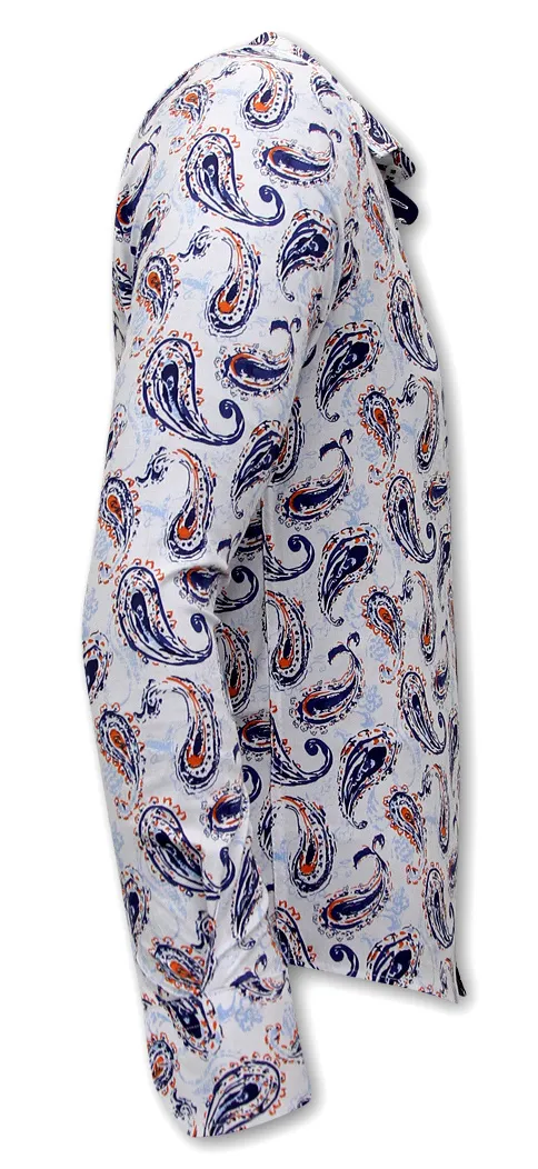 Paisley Blouse Heren - Slim Fit - 3096 - Wit
