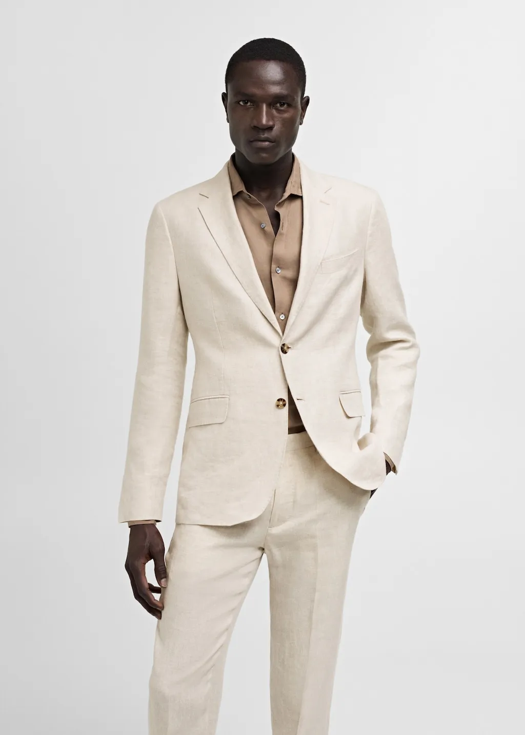Slim fit colbert 100% linnen