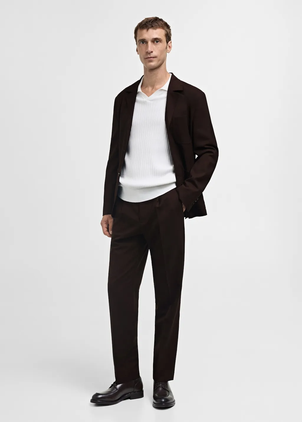 Slim fit suit trousers 100% wool