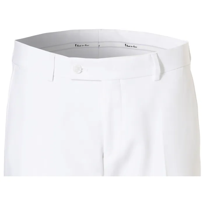 Smokingpantalon slim fit wit, micro kamgaren