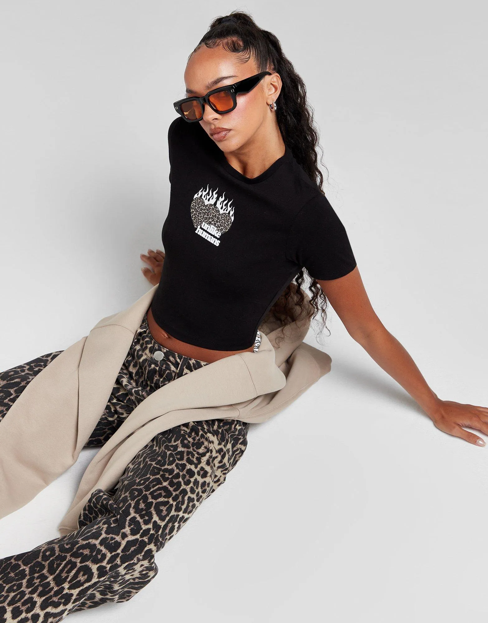 Unlike Humans Leopard Slim T-Shirt